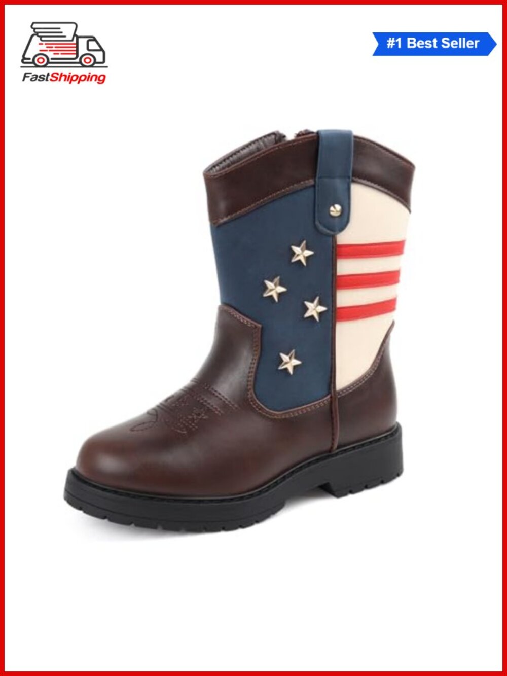 ✨ Girls Cowgirl Boots Embroidered Glitter Western Toddler Kids Cowboy Boots